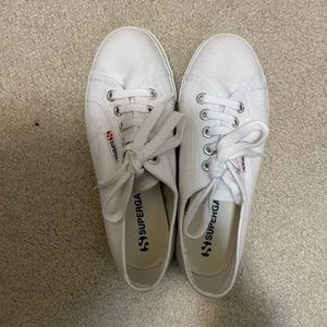 White platform Superga sneakers size 5